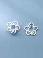 thumb 925 Sterling Silver Hollow  Flower Minimalist Stud Earring 4