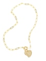 thumb Brass Cubic Zirconia Heart Vintage  Sun Pendant Necklace 4