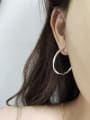 thumb 925 Sterling Silver Hollow Round Minimalist Hoop Earring 1