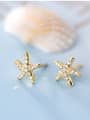thumb 925 Sterling Silver Cubic Zirconia Star Ethnic Stud Earring 3