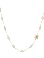 thumb 925 Sterling Silver Imitation Pearl Star Dainty Necklace 3