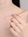 thumb 925 Sterling Silver Moissanite Geometric Dainty Band Ring 1