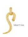 thumb Brass Cubic Zirconia Snake Vintage Drop Earring 2