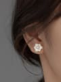 thumb 925 Sterling Silver Enamel Flower Cute Stud Earring 1