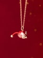 thumb 925 Sterling Silver With  Rose Gold Plated Cute Mouse  Necklaces 0