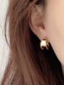 thumb 925 Sterling Silver Irregular Minimalist  Gold Wide Face Drop Earring 1