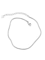 thumb 925 Sterling Silver Simple snake bone chain  Anklet 3