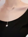 thumb 925 Sterling Silver Tassel Vintage Hollow Geometric Lariat Necklace 3