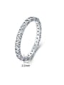 thumb 925 Sterling Silver Cubic Zirconia Ripple Classic Band Ring 2