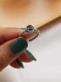 thumb 925 Sterling Silver  Vintage Twist Black Cubic Zirconia  free size Ring 1