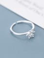 thumb 925 Sterling Silver Flower Minimalist free size Ring 1
