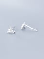 thumb 925 Sterling Silver With Platinum Plated Minimalist Triangle Stud Earrings 2