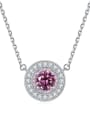 thumb 925 Sterling Silver Birthstone Dainty  Round Pendant Necklace 4