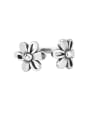thumb 925 Sterling Silver Flower Vintage Worn Double Headed Flower Ring 0