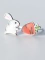thumb 925 Sterling Silver Enamel  Cute Carrot rabbit  Stud Earring 0
