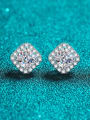 thumb 925 Sterling Silver Moissanite Square Classic Stud Earring 0