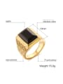 thumb Stainless steel Glass Stone Geometric Hip Hop Band Ring 3