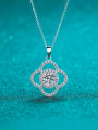 thumb 925 Sterling Silver Moissanite Clover Dainty Necklace 0