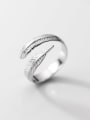 thumb 925 Sterling Silver Feather Minimalist Band Ring 2