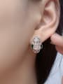 thumb Brass Cubic Zirconia Snake Luxury Cluster Earring 1