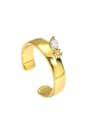 thumb Brass Cubic Zirconia Geometric Minimalist Band Ring 3