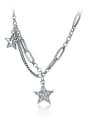 thumb 925 Sterling Silver Star Vintage Multi Strand Necklace 2