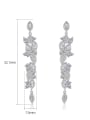 thumb Brass Cubic Zirconia Irregular Luxury Cluster Earring 4