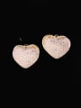 thumb Brass Cubic Zirconia Heart Vintage Cluster Earring 0