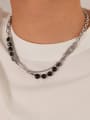 thumb Stainless steel Natural Stone Geometric Hip Hop Multi Strand Necklace 1