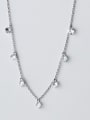 thumb 925 Sterling Silver Fashion personality white diamond tassel  Necklace 0
