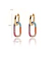 thumb Brass Cubic Zirconia Geometric Luxury Huggie Earring 1