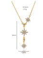 thumb Brass Cubic Zirconia Star Dainty Lariat Necklace 3