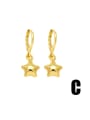 thumb Brass Pentagram Minimalist Huggie Earring 4
