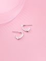 thumb 925 Sterling Silver Heart Minimalist  Simple line hook  Stud Earring 0