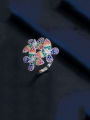thumb Copper With Platinum Plated Luxury Flower Free Size Statement Rings 3