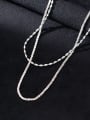 thumb 925 Sterling Silver Bead Round Minimalist Multi Strand Necklace 2