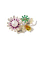 thumb Copper Cubic Zirconia Multi Color Enamel Flower Dainty Brooches 1