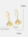 thumb Brass Freshwater Pearl Flower Minimalist Hook Earring 2