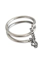 thumb 925 Sterling Silver Retro simple chain Stackable Ring 4