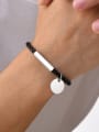 thumb Stainless steel Artificial Leather Irregular Trend Handmade Weave Bracelet 1