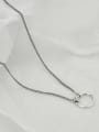 thumb Vintage Sterling Silver With Antique Silver Plated Simplistic Hollow Round Necklaces 2
