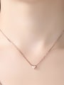 thumb 925 sterling silver simple smooth Heart Pendant Necklace 1