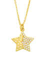 thumb Brass Cubic Zirconia Star Vintage Necklace 3