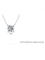 thumb 925 Sterling Silver Cubic Zirconia Minimalist Square  Pendant Necklace 1