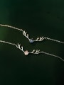 thumb 925 Sterling Silver Cubic Zirconia Deer  Head Minimalist Necklace 0