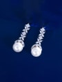 thumb Brass Cubic Zirconia Flower Luxury Cluster Earring 0