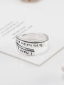 thumb 925 Sterling Silver Geometric Vintage  irregular letters Stackable Ring 2