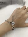 thumb Vintage  Sterling Silver With Platinum Plated Vintage Hollow Chain Bracelets 2