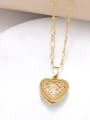 thumb Brass Cubic Zirconia Heart Minimalist Necklace 3