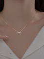 thumb 925 Sterling Silver Cubic Zirconia Bowknot Minimalist Necklace 1